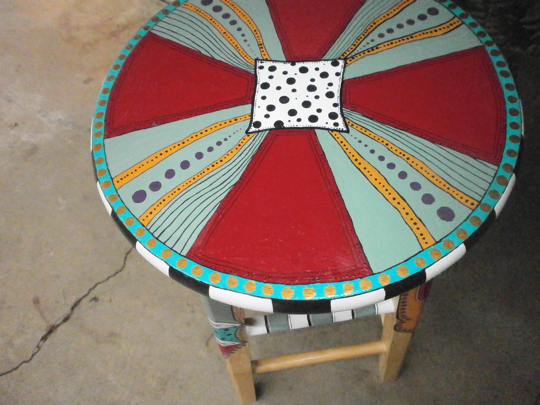 Hand Painted Stool